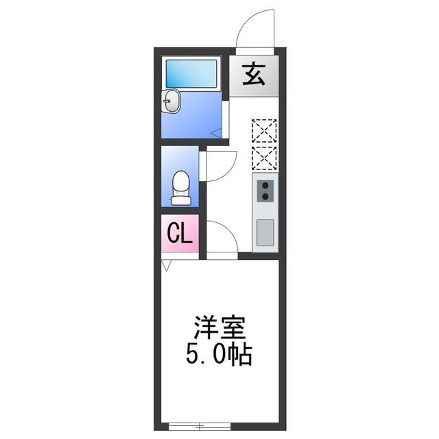 TJ松江東(1K/1階)の間取り写真
