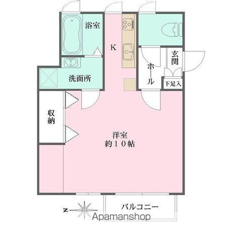 アルファポート中野坂上(ワンルーム/3階)の間取り写真