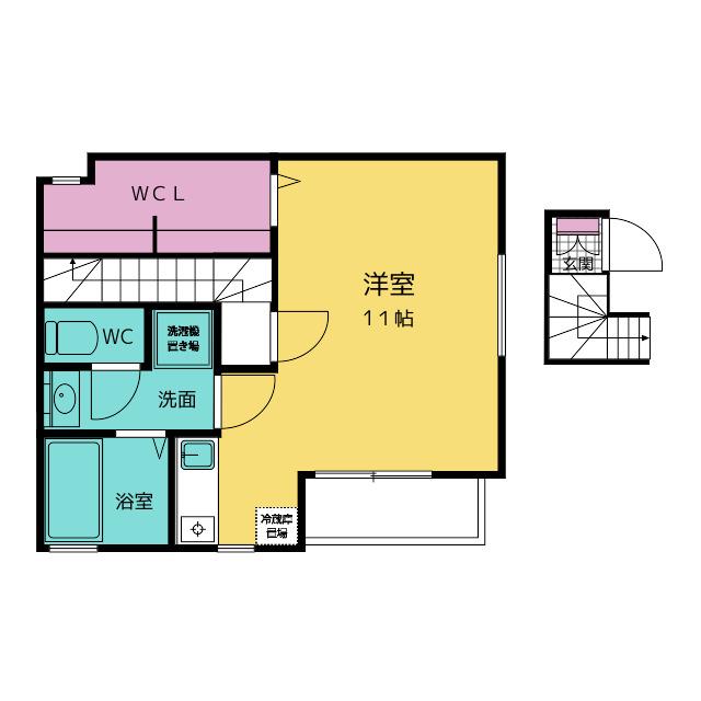 REAL BLOSSOM III(ワンルーム/2階)の間取り写真