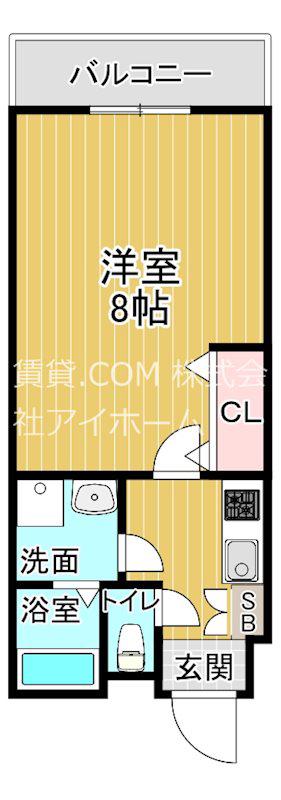 リヴィアス大阪イースト(1K/3階)の間取り写真