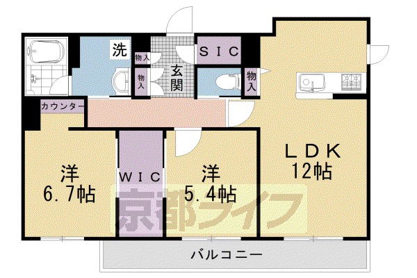 プラムベース(2LDK/3階)の間取り写真