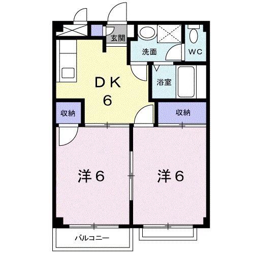 エルドラードI(2DK/2階)の間取り写真