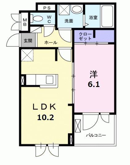グランツ(1LDK/3階)の間取り写真