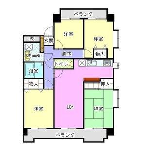スカイヒルズ植田(4LDK/4階)の間取り写真