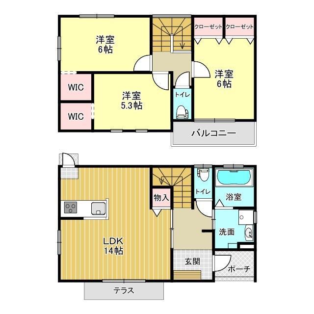GREEN HILL TERRACE(3LDK/1階)の間取り写真