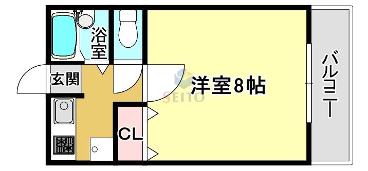 ラフィーネ曽根III(1K/2階)の間取り写真