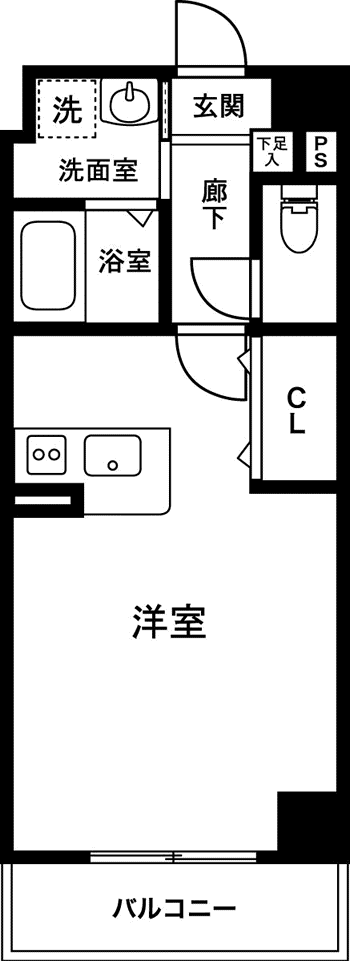 サンブロード(1K/3階)の間取り写真
