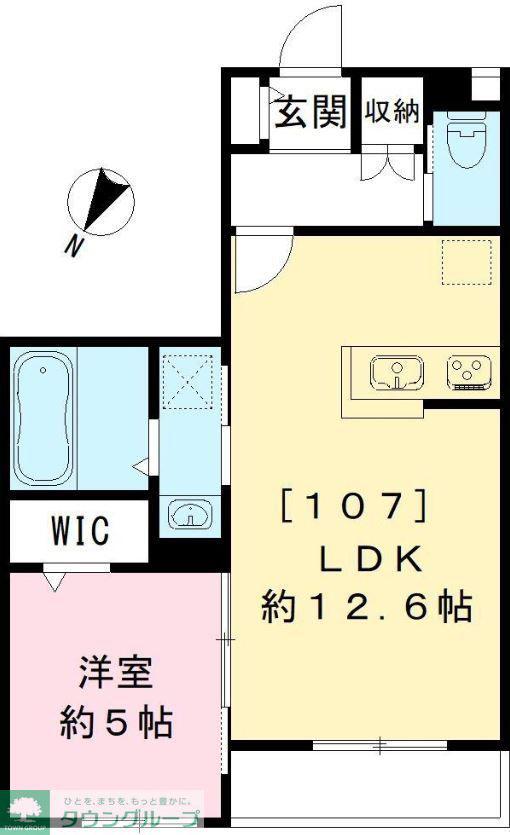 プレシャスコート鷺宮(1LDK/1階)の間取り写真