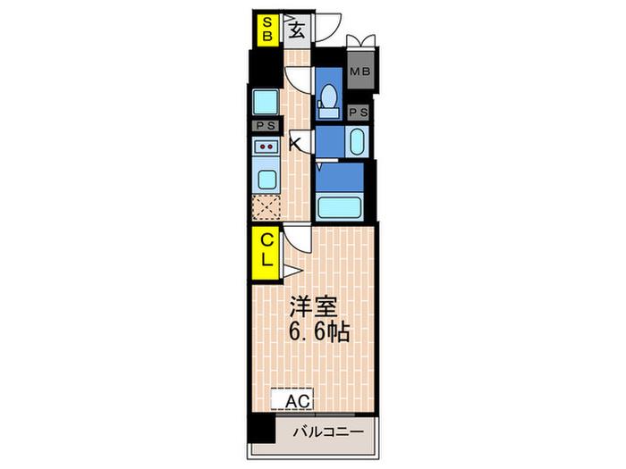 プレサンス神戸元町ミューズ(1K/15階)の間取り写真