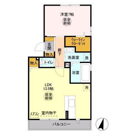 クレスティーユ(1LDK/2階)の間取り写真