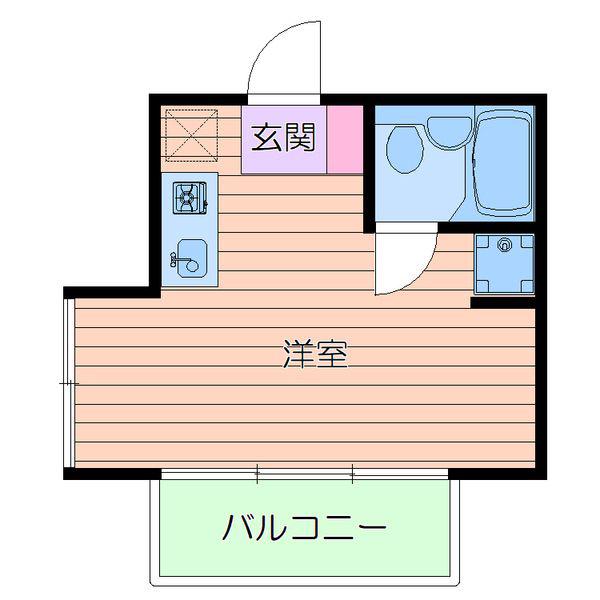 ヴィラ泉町(ワンルーム/2階)の間取り写真