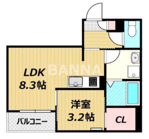 REGALEST CUORE 平井(1LDK/2階)の間取り写真