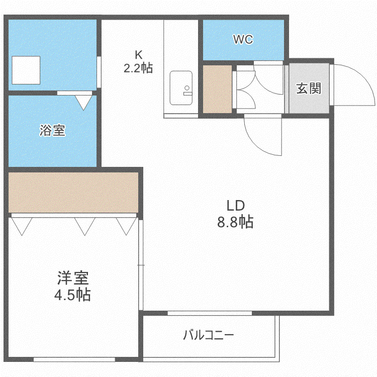 AVANCE(1LDK/3階)の間取り写真