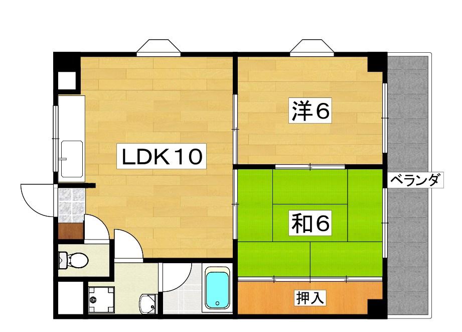 ジョイフル寝屋川(3LDK/4階)の間取り写真