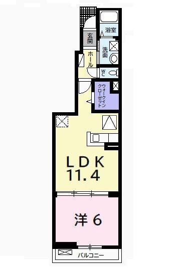 グランメゾン・YU(1LDK/1階)の間取り写真