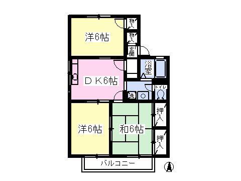 サニーコートNA棟(3DK/1階)の間取り写真