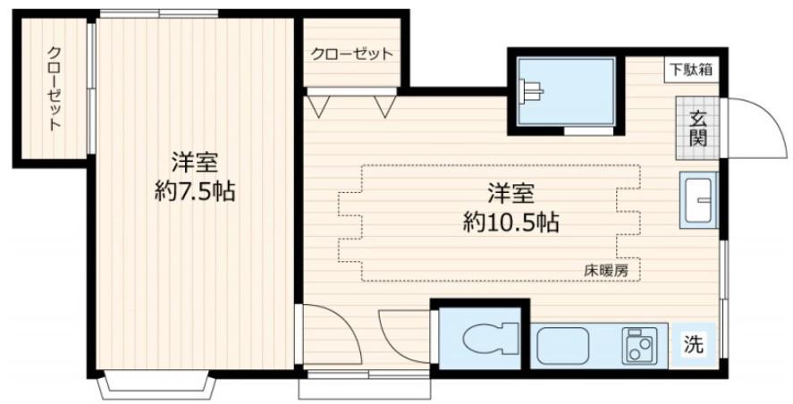 オルタシア千駄木(1LDK/2階)の間取り写真
