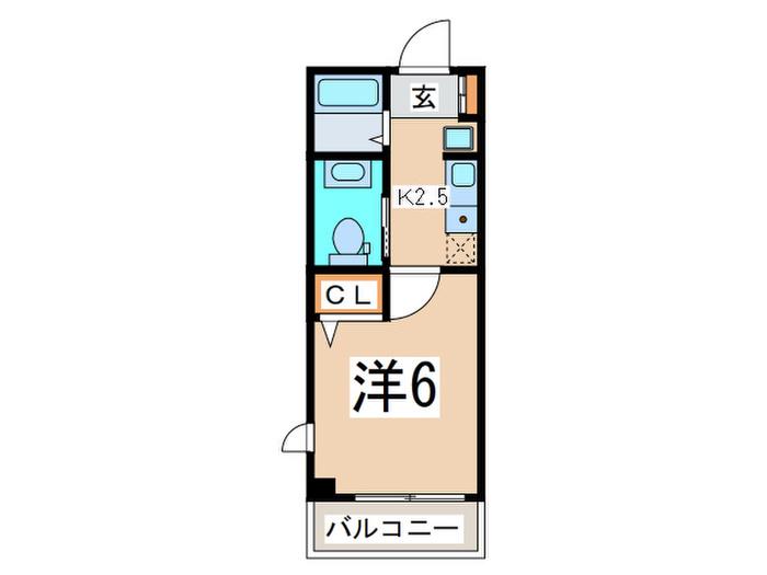 ORO駅前マンション(1K/3階)の間取り写真