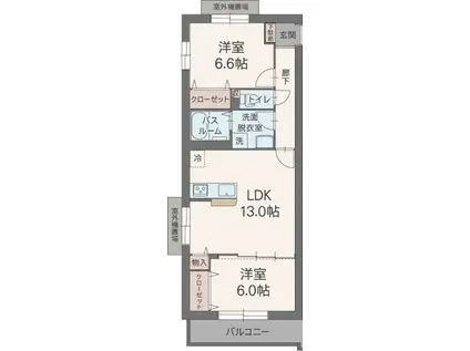 サンガーデン(2LDK/1階)の間取り写真