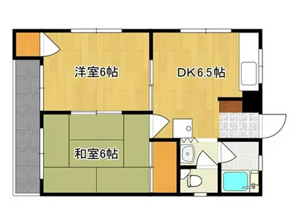 コーポヒロセ(2DK/2階)の間取り写真