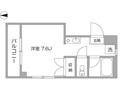 サザンポイント(1K/3階)の間取り写真