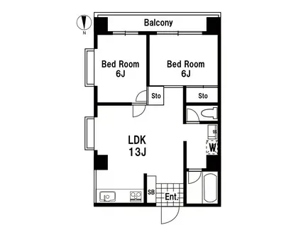 白金エステート(2LDK/1階)の間取り写真