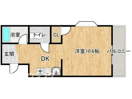 サンヴィレッジ山城(1DK/2階)の間取り写真