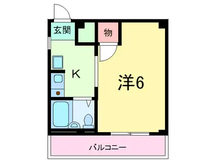 シャトル(1K/3階)の間取り写真