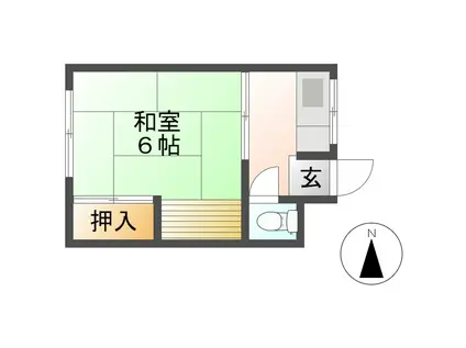 長谷川荘(1K/1階)の間取り写真