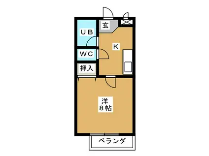 パールマンションII(1K/1階)の間取り写真