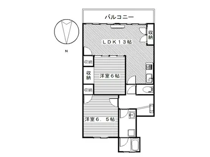 寿ハイツ(2LDK/3階)の間取り写真
