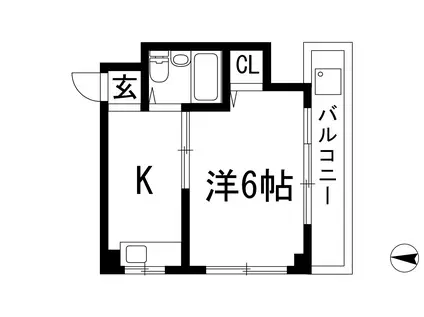 スタジオ・アイ箕面(1K/3階)の間取り写真