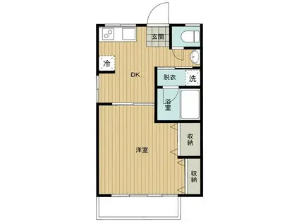 スカイフィールド(1DK/1階)の間取り写真