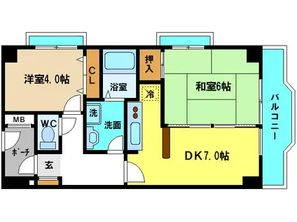 木れんはうす(2DK/3階)の間取り写真