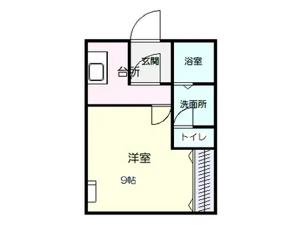 リーフエイトA棟(1K/1階)の間取り写真