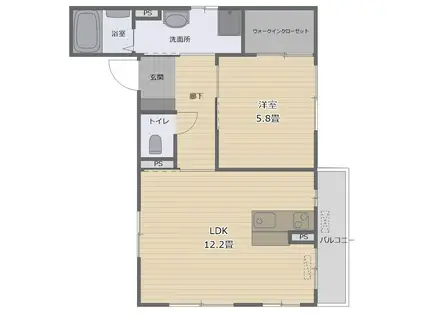 レジデンス IHARA(1LDK/2階)の間取り写真