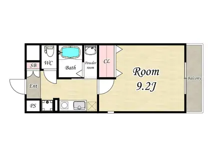 FRONTONE(1K/3階)の間取り写真