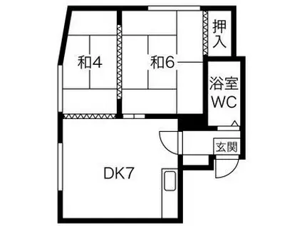 小松コーポ(2DK/2階)の間取り写真