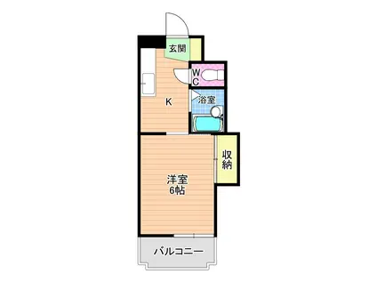シャトレ熊本(1K/2階)の間取り写真
