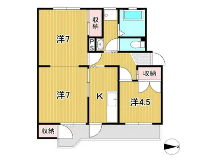 トビタハイツ(3K/4階)の間取り写真