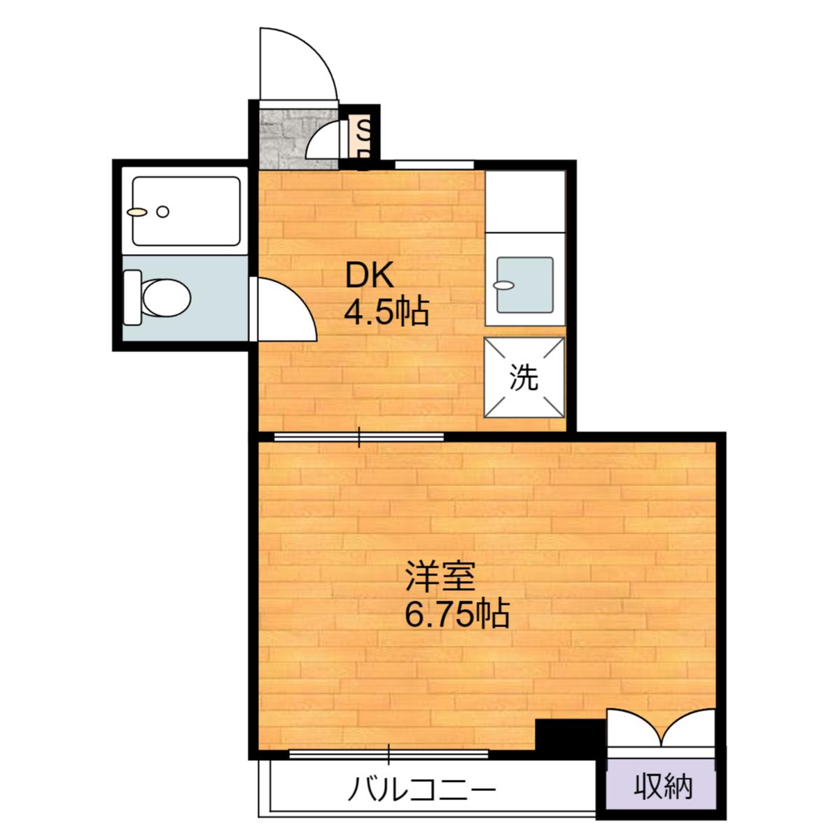 マンションコンコルド(1DK/3階)の間取り写真