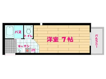 パンブロス2(ワンルーム/3階)の間取り写真