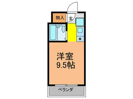トサキビルII(ワンルーム/3階)の間取り写真