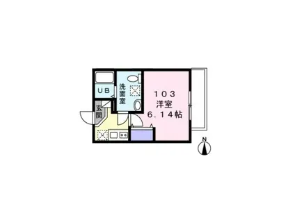 ピュア氷川台五番館(1K/1階)の間取り写真