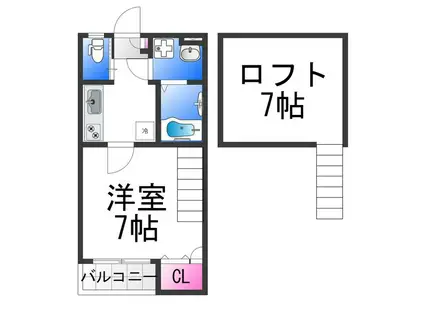 DIMORA北花田(1K/1階)の間取り写真