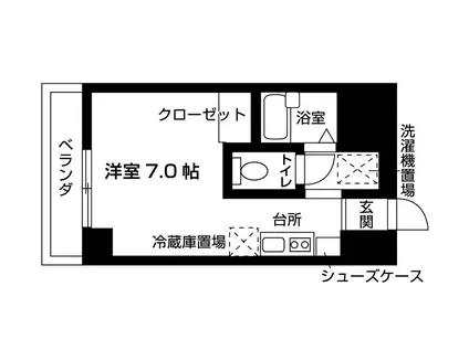 アブレストながせ(1K/2階)の間取り写真