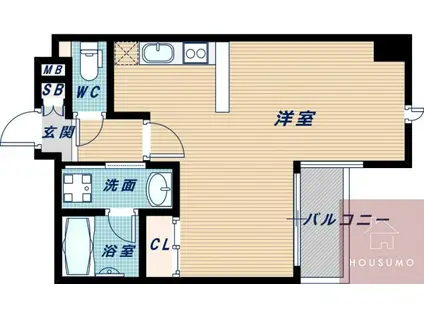 ハイムタケダT9(ワンルーム/9階)の間取り写真