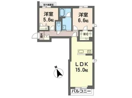 プレミアスII(2LDK/2階)の間取り写真