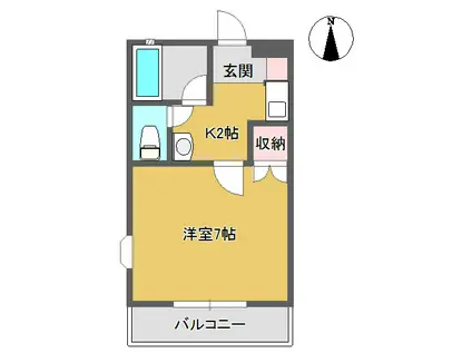 メゾン多々野(1K/2階)の間取り写真