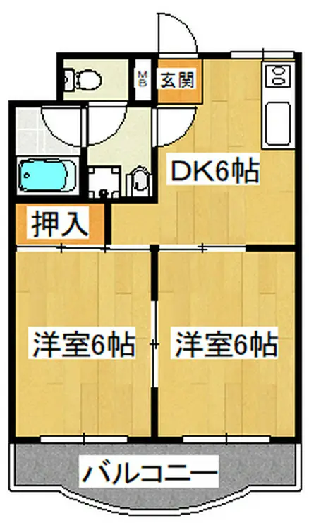 サンハイツ中村 1階階 間取り